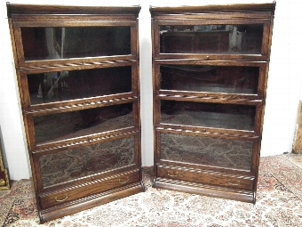 Pair of Oak Sectional Bookcases