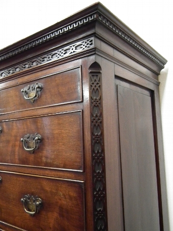 Antique George III Mahogany Chippendale Chest on Chest