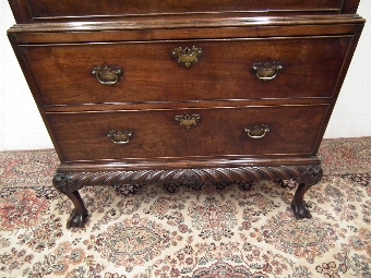Antique George III Mahogany Chippendale Chest on Chest