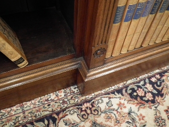 Antique Edwardian Walnut Breakfront Open Bookcase