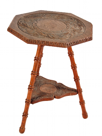 Antique Oak Octagonal Occasional Table