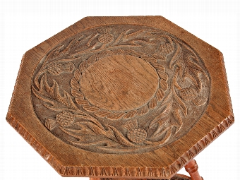 Antique Oak Octagonal Occasional Table
