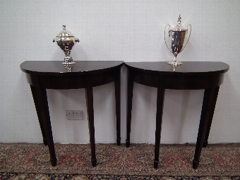 Pair of Mahogany Demi Lune Hall Tables
