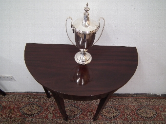 Antique Pair of Mahogany Demi Lune Hall Tables