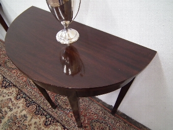 Antique Pair of Mahogany Demi Lune Hall Tables