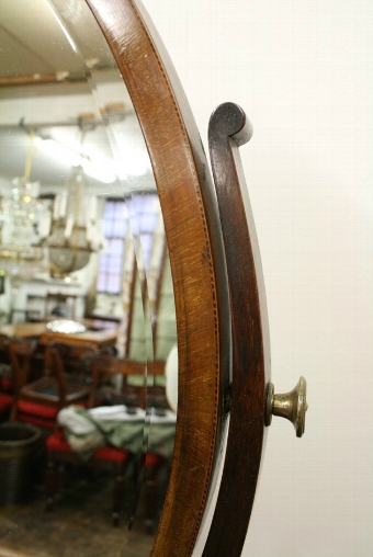Antique Georgian Style Oval Mahogany Toilet Mirror