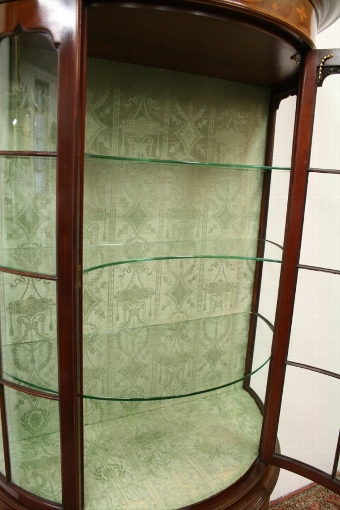 Antique Sheraton Style Bow Front Display Cabinet