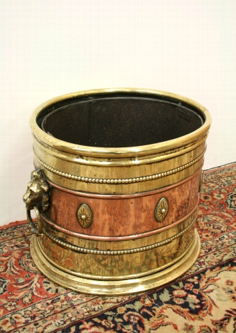 Late Victorian Brass and Copper Coal Bin