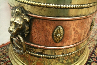 Antique Late Victorian Brass and Copper Coal Bin