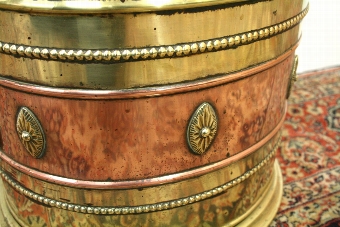 Antique Late Victorian Brass and Copper Coal Bin