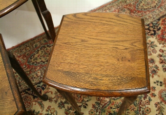 Antique Nest of 3 Oak Tables