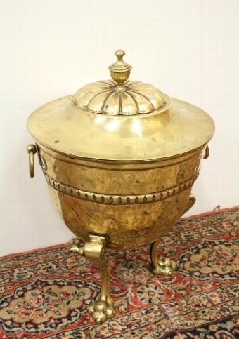 Victorian Neo Classical Brass Coal Bin