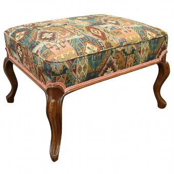 Large Victorian Mahogany Cabriole Leg Stool