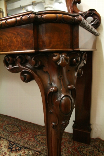 Antique Magnificent Carved Mahogany Hall Table/Serving Table