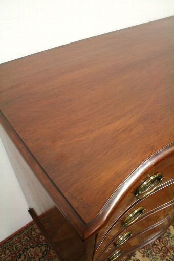 Antique George III Serpentine Mahogany Chest of Drawers