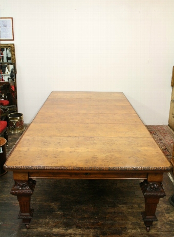 Antique Early Victorian Pollard Oak Dining Table