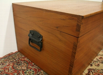 Antique Victorian Teak Travellers Trunk