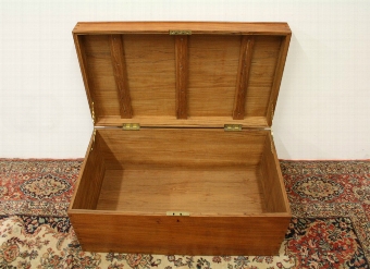 Antique Victorian Teak Travellers Trunk