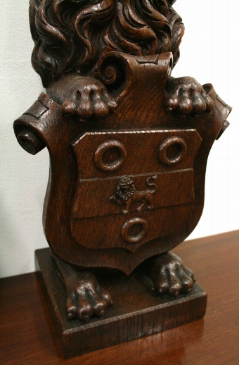 Antique Pair of Lion Finials