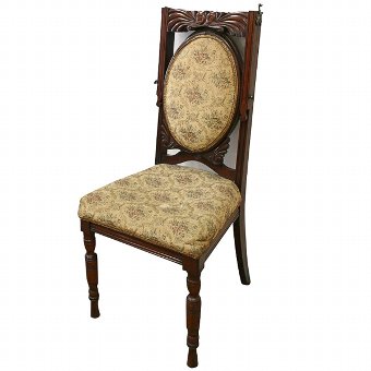 Antique Rare Victorian Carved Walnut Chair