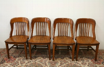 Set of 4 Solid Oak Dining Chairs