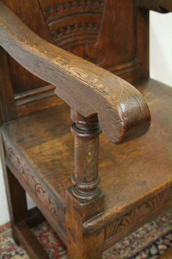 Antique Victorian Carved Oak Hall Chair