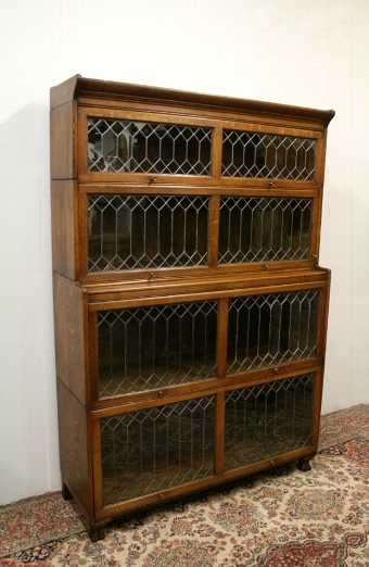 Large Oak Sectional Bookcase
