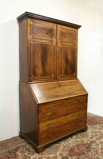 George III Mahogany Bureau Bookcase