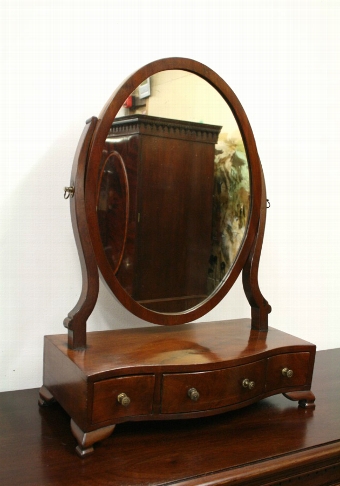 George III Style Figured Mahogany Dressing Mirror