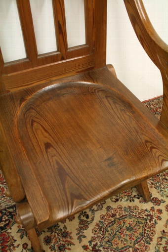 Antique Gothic Style Pitch Pine Chair