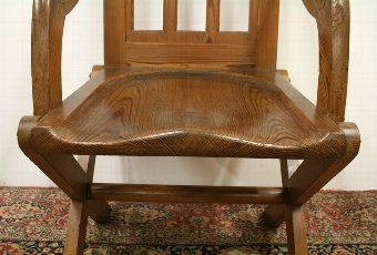 Antique Gothic Style Pitch Pine Chair