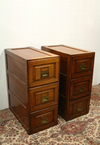Pair of Large Oak Filing Cabinets