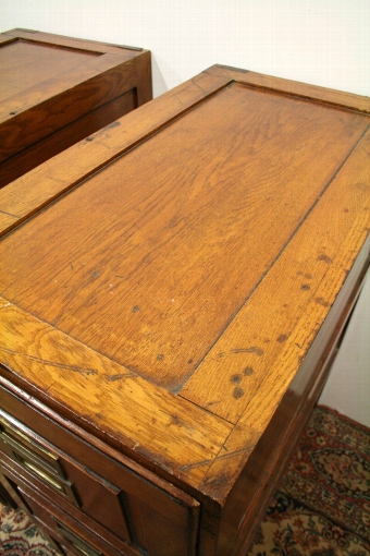 Antique Pair of Large Oak Filing Cabinets
