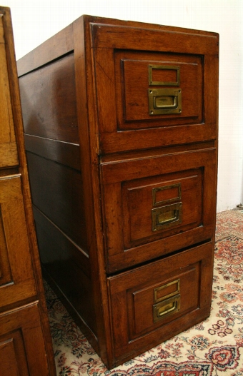 Antique Pair of Large Oak Filing Cabinets