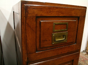 Antique Pair of Large Oak Filing Cabinets