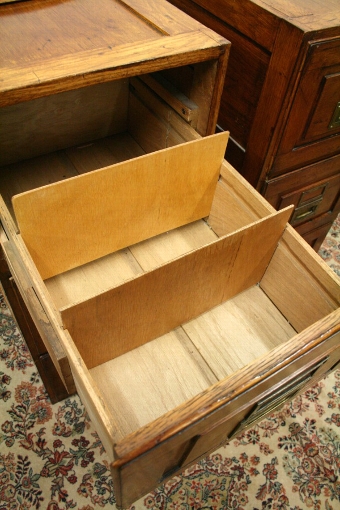 Antique Pair of Large Oak Filing Cabinets