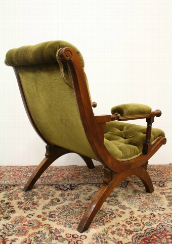 Antique Arts & Crafts Walnut Ladies Easy Chair