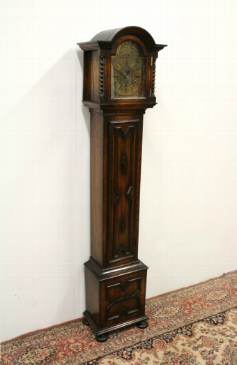 Jacobean Style Oak Grandmother Clock