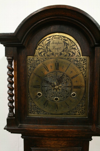 Antique Jacobean Style Oak Grandmother Clock