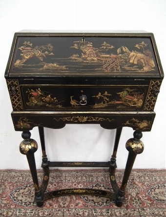 Chinese Style Black Lacquered Bureau