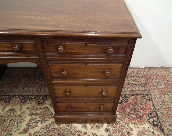 Antique Victorian Mahogany Kneehole Writing Desk