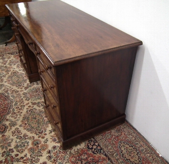 Antique Victorian Mahogany Kneehole Writing Desk