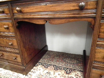 Antique Victorian Mahogany Kneehole Writing Desk
