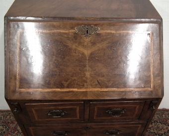 Antique George II Style Burr Walnut Bureau