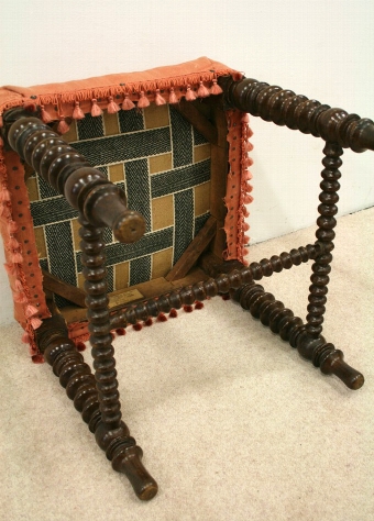 Antique Victorian Bobbin Leg Stool