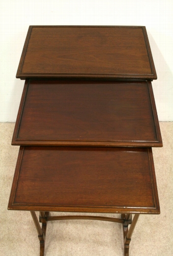 Antique Nest of 3 Georgian Style Mahogany Occasional Tables