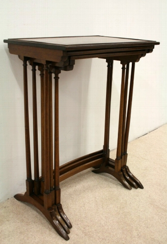 Antique Nest of 3 Georgian Style Mahogany Occasional Tables