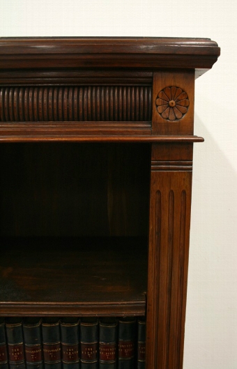 Antique Georgian Style Walnut Open Bookcase