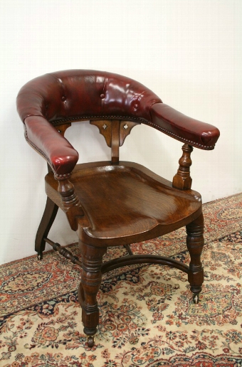 Large Victorian Oak Desk Chair