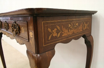 Antique Dutch Marquetry Inlaid Side Table